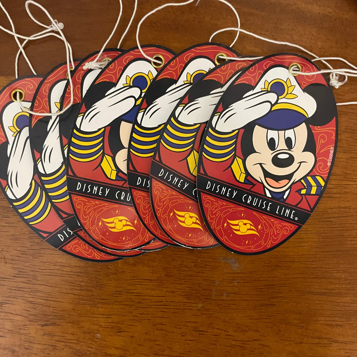 DISNEY CRUISE LINE DCL CAPTAIN MICKEY MOUSE paper LUGGAGE TAG Set