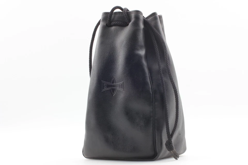 ¡Raro! *N COMO NUEVO con Logo Antiguo* Bolsa de Cuero Alta MAMIYA 20 x 11 x 8 cm De JAPÓN Foto 3 de 4