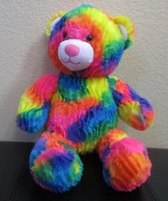 Build A Bear Workshop Rainbow Colored Teddy Bear Plush 17"