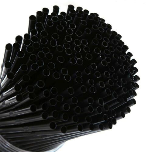 100x Pieces Black Plastic Cocktail Straws For Celebration Party Drinking