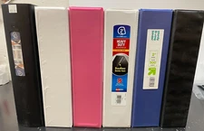 Mixed Lot of 6 Binders for $7.77 - (8-1/2 x 11 Multi-colors & sizes )RK
