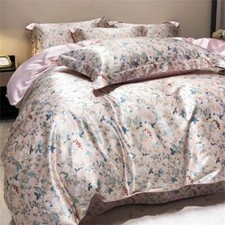 Silk 4Pieces Bedding Set 1PC Duvet Cover, 1PC Bed Sheet 2Pc Pillowcase