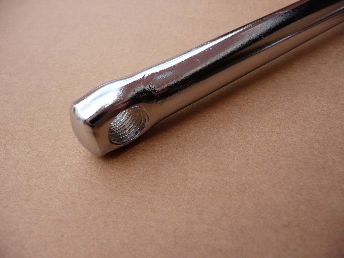 Manivelle Droite Vélo Vintage Universel – Acier Chromé 170mm 14x125, Fabrication Française
