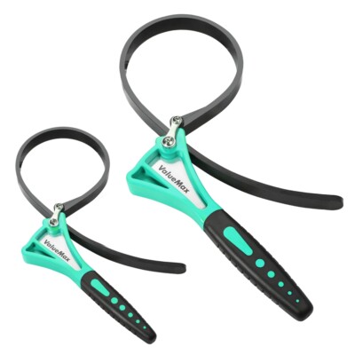 ValueMax 2PC Strap Wrench Jar Opener Adjustable Wrench 4'' 6'' Oil Filter Wrenches