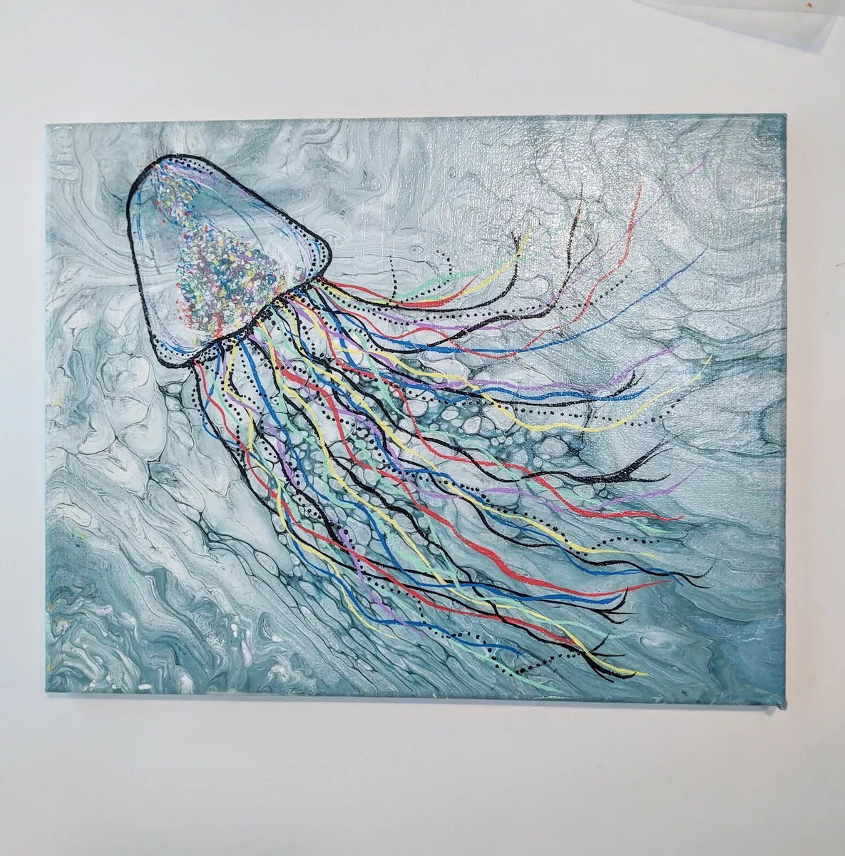 Jellyfish acrylic sale painting