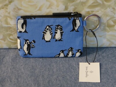Vera Bradley Playful Penguins Zip ID Case #14559-157 Blue-New w/Tags Mint