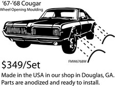 1967-68 COUGAR WHEEL OPENING MOLDING SET OF FOUR MADE IN USA