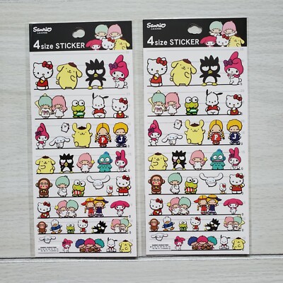 Sanrio Stickers (2) Made in Japan Kitty Melody Twin Stars Badtz