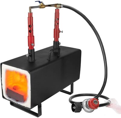 Portable Propane Gas Square Forge Double Burner Blacksmithing Knife Tool Making