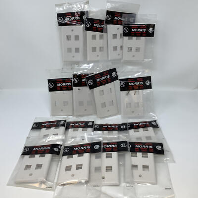 16-Pack Morris 88168 White 4 Port Datacomm Keystone Jack Modular Wall Plates