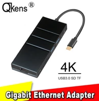 Type C to Gigabit RJ45 Ethernet Cable Adapter 4K HDMI TV PC Card Reader USB 3.0