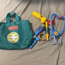 Vintage 2004 Fisher Price Medical Bag Kit Play Doctor Set GUC