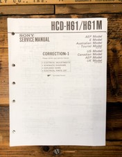 Sony HCD-H61 HCD-H61M Stereo Corr. Service Manual Original 