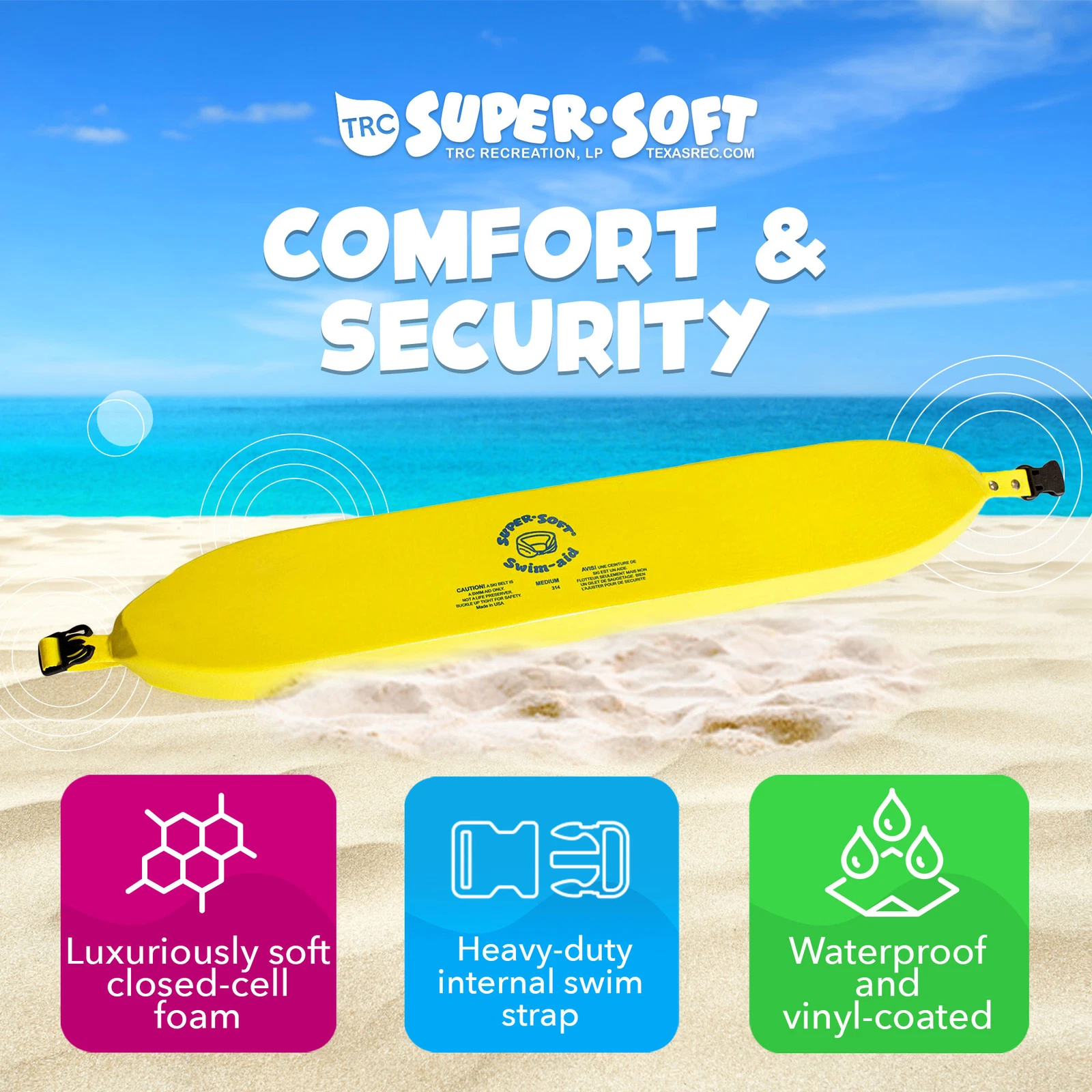 TRC Recreation Super Soft Small Promotional Swim Aid Water Buoyancy Belt, 2 Pack - product detail image 4
