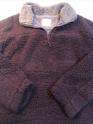 Thread Supply Maroon Burgandy Pockets Pullover Nubby Sweatshirt M