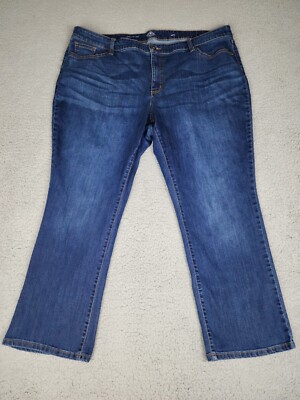 St. Johns Bay Jeans Womens Plus 22WS Straight Leg Medium Wash Stretch Denim  | eBay