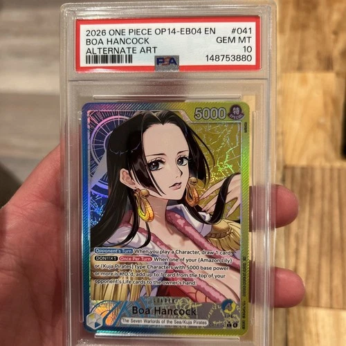 Namco One Piece Boa Hancock OP14-041 Alternate Art Foil Leader EN PSA 10