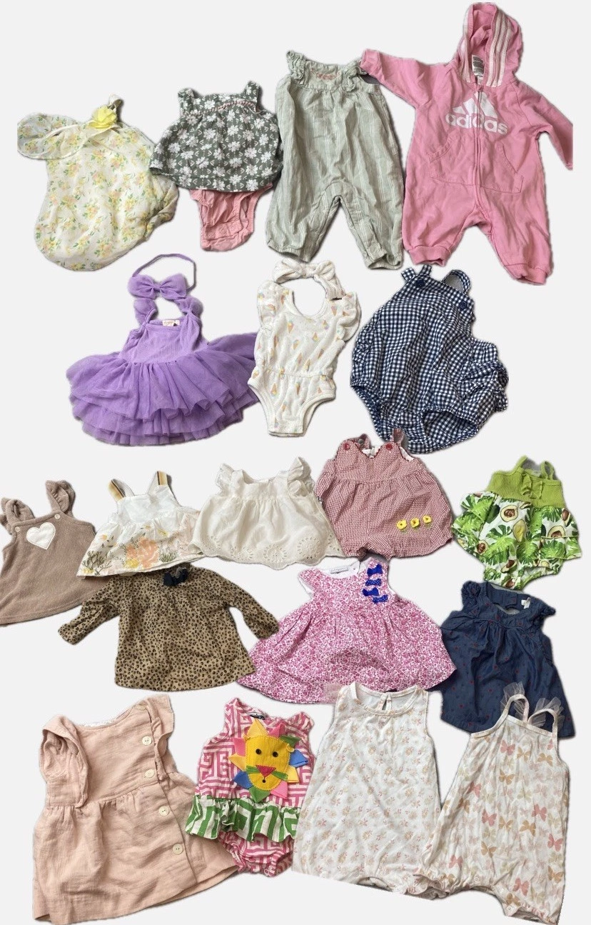 Baby Girl Clothing Bundle Lot 0-9months Carters ,Zara, Gap Adidas Etc