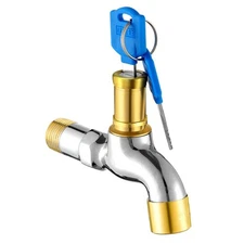 Secure Brass Faucet Valve with Key Lock for Various For Outdoor Activities
