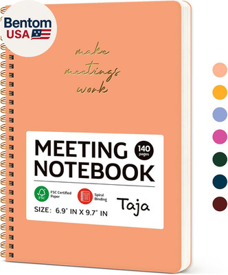 Meeting Notebook for Work Organization - Work Notebook with Action Items, Meetin