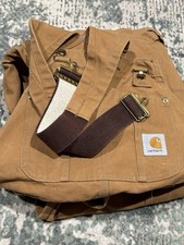Vtg 2004 Carhartt R01 BRN Double Knee Bib Overalls Made In USA Union 38x30 Brown