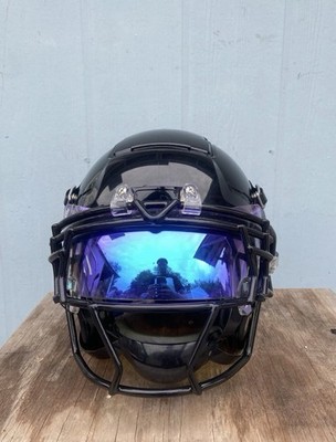 Schutt F7 Football Helmet, Black Glossy Small w/ JR Face Mask & no visor