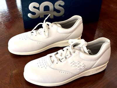 SAS Free Time Shoes Womens 9 S White Leather Comfort Walking Casual NIB