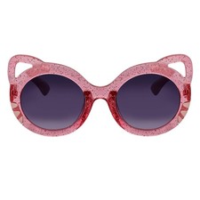 GLITTER CAT - Kids Small Round Glitter Cat Eye Sunglasses Pink Lavender