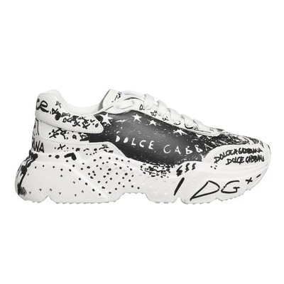 Chaussures DOLCE & GABBANA blanches Daymaster Graffiti baskets basses s.... - Photo 1/4