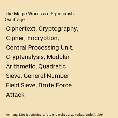 The Magic Words are Squeamish Ossifrage: Ciphertext, Cryptography, Cipher, Encry