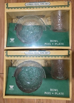 Two (2) Cabbage Patch Kids 3 Piece Meal Time Sets - Bowl Mug Plate 1983 New Vtg