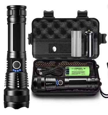 High Power LED Taschenlampe USB Wiederaufladbare Long Range Torch Zoom 18650/26650