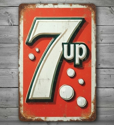 7up 8 x 12 Vintage Novelty Metal Sign Made In USA New!