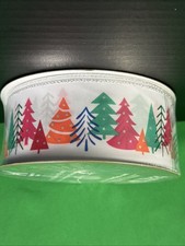 Member's Mark Premium Wired Edge Holiday Ribbon 2.5" Wide x 50 Yds Colorful Tree