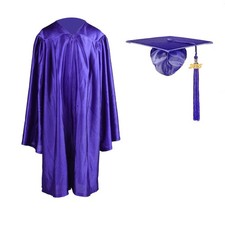 Shiny Kindergarten Graduation Cap and Gown Set 27"3'6"-3'8" Purple