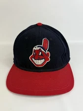 VTG Cleveland Indians 100% Wool Sports Specialties Pro Fitted Cap Hat 7 3/8 Blue