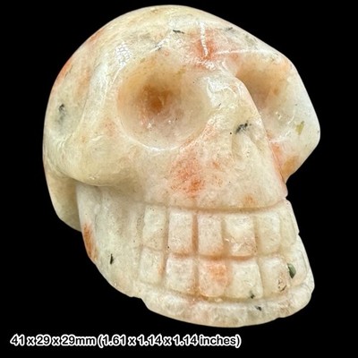 Sonnenstein Totenkopf Schnitzerei A Klasse Kristallstein geschnitzt Sonnenstein Skull