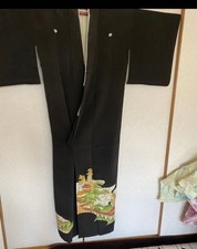 Black Tomesode Pure Silk Five-crest Kimono