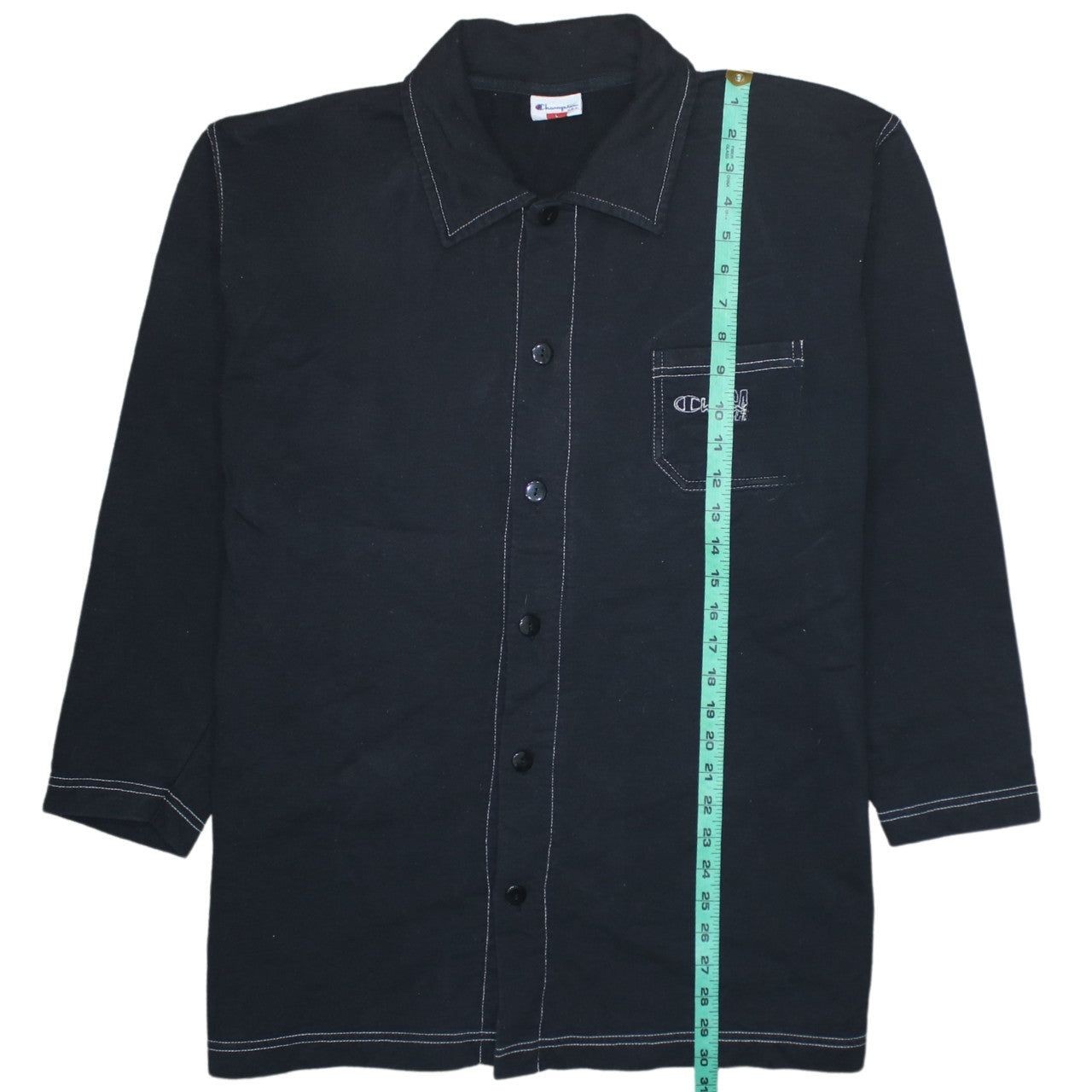 Champion Black Button-Up Mens L image 6