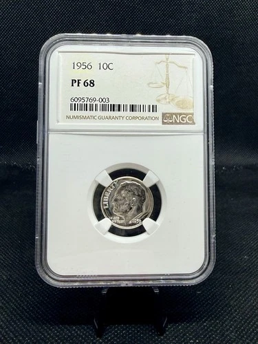 1956 90% Silver Proof Roosevelt Dime NGC PF68!