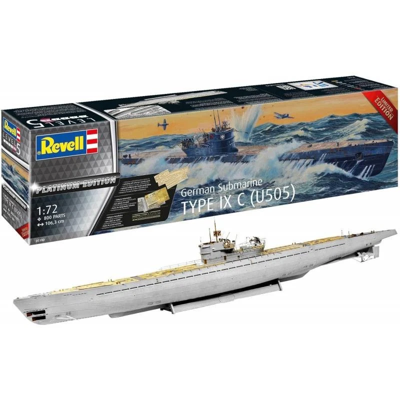 Maquette Revell Platinum Edition 1/72 U-505 Type Ix C : Sous-marin Wwii Ultra-dé - Photo 2/4