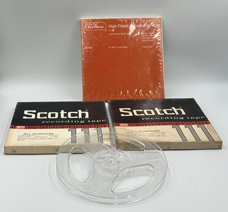Scotch 111 Reel to Reel Recording Tape Airline Tape 1 Sealed 2 Used ! Blank Reel
