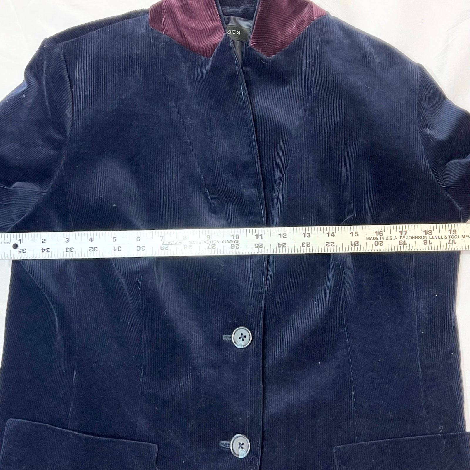 Talbots 2 Button Jacket Blazer Collared Navy Blue… - image 7