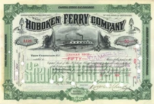 Hoboken Ferry Co. - Green Issued to Lehman Brothers - 1896 dated Shipping Stoc