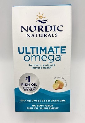 Nordic Naturals Ultimate Omega Lemon Flavour 1280 mg 60 Soft Gels Expires 11/28
