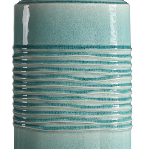 Uttermost Rila Ceramic and Iron Table Lamp in Distressed Teal and Off White - Picture 4 of 5