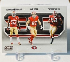 2021 Score #3D14 Navorro Bowman / Nick Bosa / Patrick Willis 3D NM/Mint