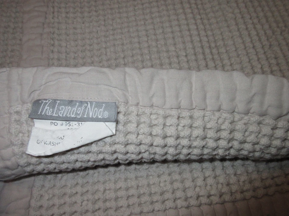 Beige/Tan Baby Blanket THE LAND OF NOD - WAFFLE KNIT - Boy/Girl - 28 x 36 inches - Image 2 of 2