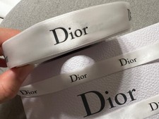 CHRISTIAN DIOR Ribbon White Wide 2CM Length 6.5 Feet DIY By 2    yard BLACK   