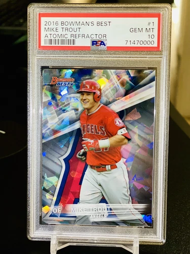 2018 Mike Trout Atomic Refractor PSA 10 Bowmans Best LOW POP Rare MVP.